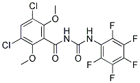 N-(3,5-DICHLORO-2,6-DIMETHOXYBENZOYL)-N'-(2,3,4,5,6-PENTAFLUOROPHENYL)UREA, TECH 结构式