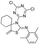 N1-[1-(4,6-DICHLORO-1,3,5-TRIAZIN-2-YL)-4-METHYLIDENE-3-THIA-1-AZASPIRO[4.5 ]DEC-2-YLIDEN]-2,6-DIMETHYLANILINE 结构式