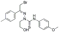 N1-(4-METHOXYPHENYL)-2-[2-BROMO-1-(4-METHYLPHENYL)ETHYLIDENE]-1-(2-HYDROXYE THYL)HYDRAZINE-1-CARBOTHIOAMIDE 结构式