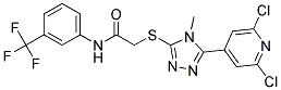 N1-[3-(TRIFLUOROMETHYL)PHENYL]-2-{[5-(2,6-DICHLORO-4-PYRIDYL)-4-METHYL-4H-1 ,2,4-TRIAZOL-3-YL]THIO}ACETAMIDE 结构式