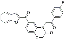 6-(BENZOFURAN-2-CARBONYL)-4-[2-(4-FLUORO-PHENYL)-2-OXO-ETHYL]-4H-BENZO[1,4]OXAZIN-3-ONE 结构式