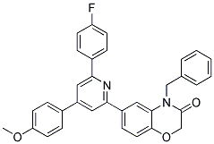 4-BENZYL-6-[6-(4-FLUORO-PHENYL)-4-(4-METHOXY-PHENYL)-PYRIDIN-2-YL]-4H-BENZO[1,4]OXAZIN-3-ONE 结构式