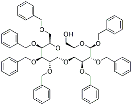苄基4-O-(2,3,4,6-四-O-苄基-Α-D-吡喃半乳糖基)-2,3-二-O-苄基-Β-D-吡喃半乳糖苷 结构式