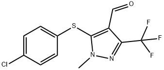 5-(4-CHLOROPHENYLTHIO)-1-METHYL-3-(TRIFLUOROMETHYL)-1H-PYRAZOLE-4-CARBOXALDEHYD 结构式