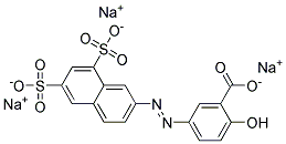 trisodium 5-[(6,8-disulphonato-2-naphthyl)azo]salicylate 结构式