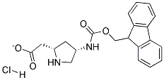 (2S,4S)-4-[(Fluoren-9-ylmethoxy)carbonylamino]pyrrolidine-2-methylcarboxylate hydrochloride 结构式