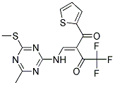 4,4,4-trifluoro-2-({[4-methyl-6-(methylthio)-1,3,5-triazin-2-yl]amino}methylidene)-1-(2-thienyl)butane-1,3-dione 结构式