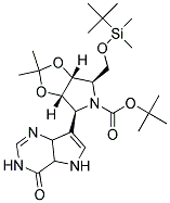 (3AR,4R,6S,6AS)-4-(TERT-BUTYL-DIMETHYL-SILANYLOXYMETHYL)-2,2-DIMETHYL-6-(4-OXO-4,4A,5,7A-TETRAHYDRO-3H-PYRROLO[3,2-D]PYRIMIDIN-7-YL)-TETRAHYDRO-[1,3]DIOXOLO[4,5-C]PYRROLE-5-CARBOXYLIC ACID TERT-BUTYL ESTER 结构式