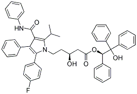 (R)-5-[2-(4-FLUORO-PHENYL)-5-ISOPROPYL-3-PHENYL-4-PHENYLCARBAMOYL-PYRROL-1-YL]-3-HYDROXY-PENTANOIC ACID (S)-2-HYDROXY-1,2,2-TRIPHENYL-ETHYL ESTER 结构式