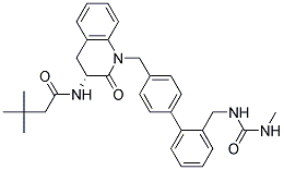 3,3-DIMETHYL-N-((R)-1-{2'-[(3-METHYL-UREIDO)-METHYL]-BIPHENYL-4-YLMETHYL}-2-OXO-1,2,3,4-TETRAHYDRO-QUINOLIN-3-YL)-BUTYRAMIDE 结构式