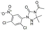4-ACETYL-2-(2,4-DICHLORO-5-NITRO-PHENYL)-5,5-DIMETHYL-[1,2,4]TRIAZOLIDIN-3-ONE 结构式