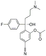 ACETIC ACID 5-CYANO-2-[(S)-4-DIMETHYLAMINO-1-(4-FLUORO-PHENYL)-1-HYDROXY-BUTYL]-PHENYL ESTER 结构式