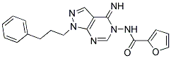 FURAN-2-CARBOXYLIC ACID [4-IMINO-1-(3-PHENYL-PROPYL)-1,4-DIHYDRO-PYRAZOLO[3,4-D]PYRIMIDIN-5-YL]-AMIDE 结构式