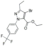 4-BROMO-3-ETHYL-1-[4-(TRIFLUOROMETHYL)PHENYL]-1H-PYRAZOLE-5-CARBOXYLIC ACID ETHYL ESTER 结构式
