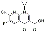 1-环丙基-6-氟-7-氯-4-氧代-1,4-二氢-1,8-二氮萘-3-甲酸 结构式