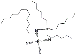 TRIHEXYLTETRADECYLPHOSPHONIUM TETRACYANOBORATE 结构式