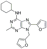 N-CYCLOHEXYL-8-(FURAN-2-YL)-9-((FURAN-2-YL)METHYL)-2-METHYL-9H-PURIN-6-AMINE 结构式