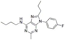 N-BUTYL-9-(4-FLUOROPHENYL)-2-METHYL-8-PROPYL-9H-PURIN-6-AMINE 结构式