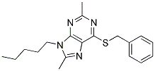 6-(BENZYLTHIO)-2,8-DIMETHYL-9-PENTYL-9H-PURINE 结构式