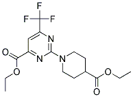 2-(4-乙氧基羰基哌嗪-1-基)-6-三氟甲基嘧啶-4-甲酸乙酯 结构式