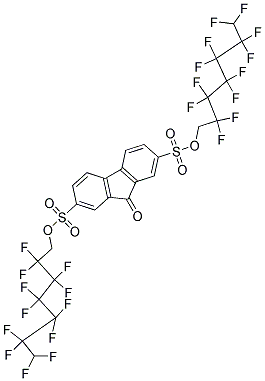 DI(2,2,3,3,4,4,5,5,6,6,7,7-DODECAFLUOROHEPTYL) 9-OXO-9H-2,7-FLUORENEDISULFONATE, TECH 结构式