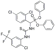 DIPHENYL [({[2-CHLORO-5-(TRIFLUOROMETHYL)ANILINO]CARBOTHIOYL}AMINO)(2,4-DIC HLOROPHENYL)METHYL]PHOSPHONATE 结构式