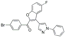 (4-BROMOPHENYL)[5-FLUORO-3-(1-PHENYL-1H-PYRAZOL-4-YL)-1-BENZOFURAN-2-YL]METHANONE 结构式