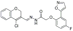 N'-[(1E)-(4-CHLORO-2H-CHROMEN-3-YL)METHYLENE]-2-(4-FLUORO-2-ISOXAZOL-5-YLPHENOXY)ACETOHYDRAZIDE 结构式