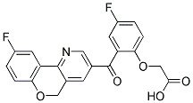 {4-FLUORO-2-[(9-FLUORO-5H-CHROMENO[4,3-B]PYRIDIN-3-YL)CARBONYL]PHENOXY}ACETIC ACID 结构式