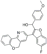 [5-FLUORO-3-(10H-9-OXA-4-AZA-PHENANTHREN-2-YL)-BENZOFURAN-2-YL]-(4-METHOXY-PHENYL)-METHANOL 结构式