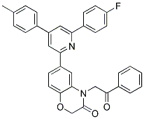 6-[6-(4-FLUORO-PHENYL)-4-P-TOLYL-PYRIDIN-2-YL]-4-(2-OXO-2-PHENYL-ETHYL)-4H-BENZO[1,4]OXAZIN-3-ONE 结构式