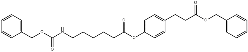 BENZYL 3-(4-(N-BENZYLOXYCARBONXYL-6-AMINOCAPROYLOXY)PHENYL)PROPIONATE 结构式