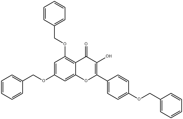 5,7-BIS-(BENZYLOXY)-2-(4-(BENZYLOXY)PHENYL)-3-HYDROXY-4H-CHROMEN-4-ONE 结构式