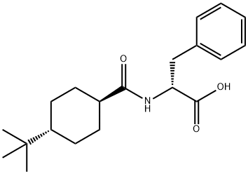 反式-N-[[4-(叔丁基)环己基]羰基]-D-苯丙氨酸 结构式