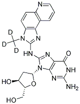 N-(DEOXYGUANOSIN-8-YL)-2-AMINO-3-METHYL-D3-3H-IMIDAZO[4,5-F]QUINOLINE 结构式