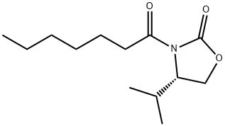 3-HEPTANOYL-4-(S)-ISOPROPYL-OXAZOLIDIN-2-ONE 结构式