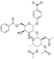 P-NITROPHENYL 6-O-BENZOYL-2-O-(2,3,4-TRI-O-ACETYL-B-L-FUCOPYRANOSYL)-A-D-GALACTOPYRANOSIDE 结构式