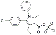 ETHYL 5-(4-CHLOROPHENYL)-3-CHLOROSULPHONYL-2-METHYL-1-PHENYLPYRROLE-3-CARBOXYLATE TECH. 结构式