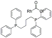 羰基[(1,4-二苯基膦)丁基]氯化铑(I) 结构式