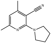 4,6-二甲基-2-(吡咯烷-1-基)吡啶-3-腈 结构式