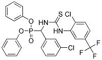 diphenyl [(3-chlorophenyl)({[2-chloro-5-(trifluoromethyl)anilino]carbothioyl}amino)methyl]phosphonate 结构式