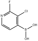 3-Chloro-2-fluoropyridine-4-boronic acid 结构式