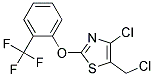 4-CHLORO-5-CHLOROMETHYL-2-[2-(TRIFLUOROMETHYL)PHENOXY]THIAZOLE 结构式