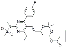 Tert Butyl (E)-(6{2[4-(4-Fluorophenyl)-6-Isopropyl-2-[Methyl (Methylsulphonyl)-Amino]Pyrimidin-5-Yl]-Vinyl}-(4R,6S)2,2-Dimethyl[1,3]Dioxin-4-Yl) Acetate 结构式