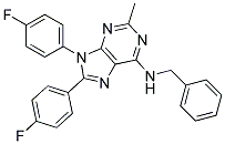 N-BENZYL-8,9-BIS(4-FLUOROPHENYL)-2-METHYL-9H-PURIN-6-AMINE 结构式