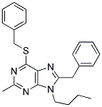 8-BENZYL-6-(BENZYLTHIO)-9-BUTYL-2-METHYL-9H-PURINE 结构式