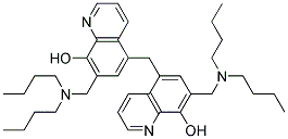 7,7'-二(二丁胺甲基)-5,5'-亚甲基双(8-羟基喹啉) 结构式