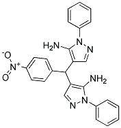 4-((5-AMINO-1-PHENYL-1H-PYRAZOL-4-YL)(4-NITROPHENYL)METHYL)-1-PHENYL-1H-PYRAZOL-5-AMINE 结构式