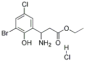 3-AMINO-3-(3-BROMO-5-CHLORO-2-HYDROXYPHENYL)-PROPIONIC ACID ETHYL ESTER HYDROCHLORIDE 结构式