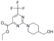 2-(4-羟甲基哌啶-1-基)-6-三氟甲基嘧啶-4-甲酸乙酯 结构式